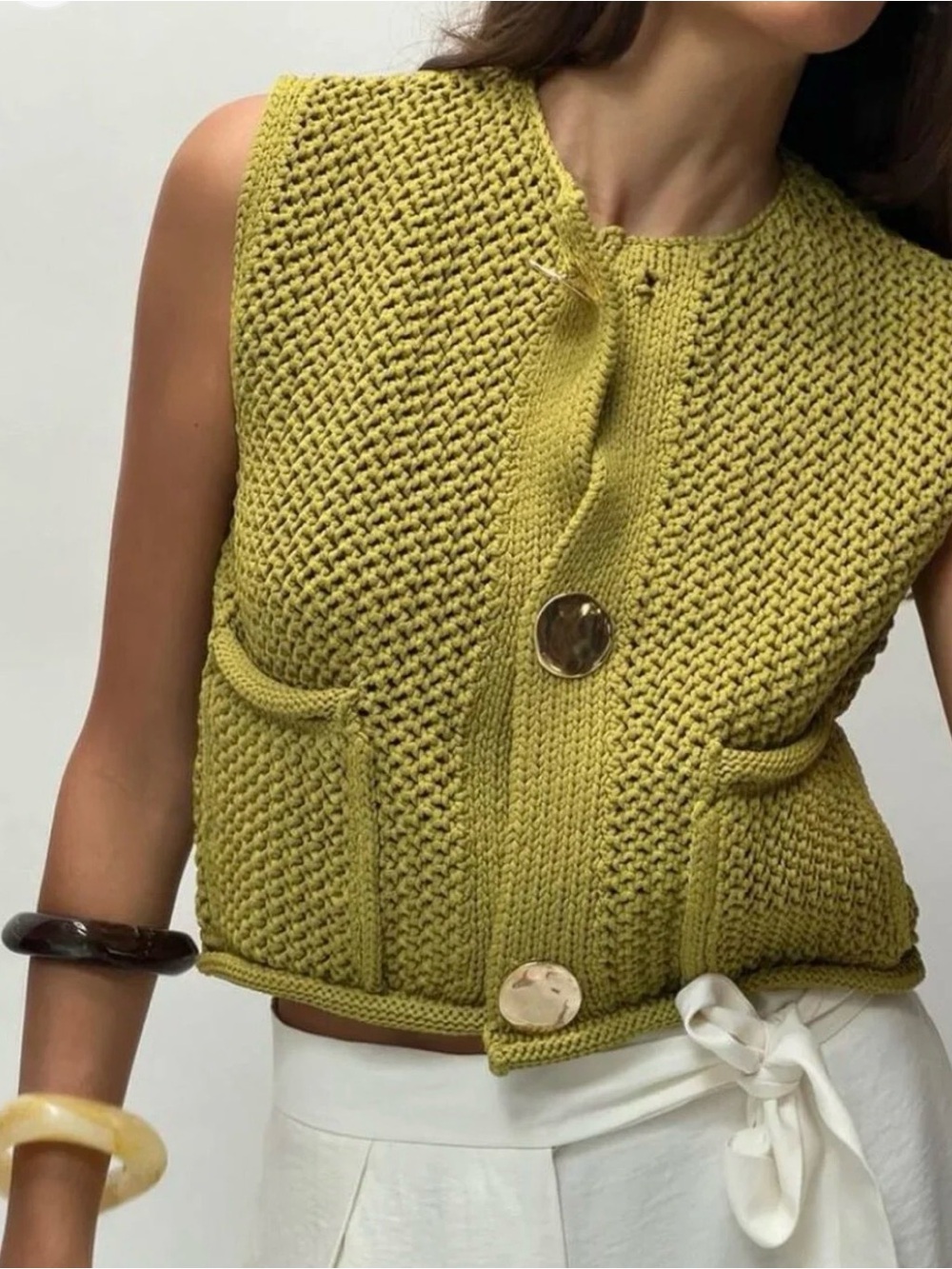Zara Knit Button Down Vest